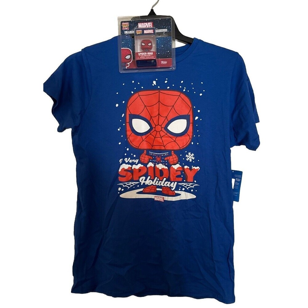 NEW Funko MARVEL SPIDER-MAN T-SHIRT Kids Youth Soccer 2XL With Pocket Pop